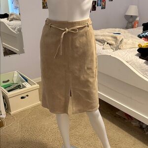 LOFT Tan Suede Skirt